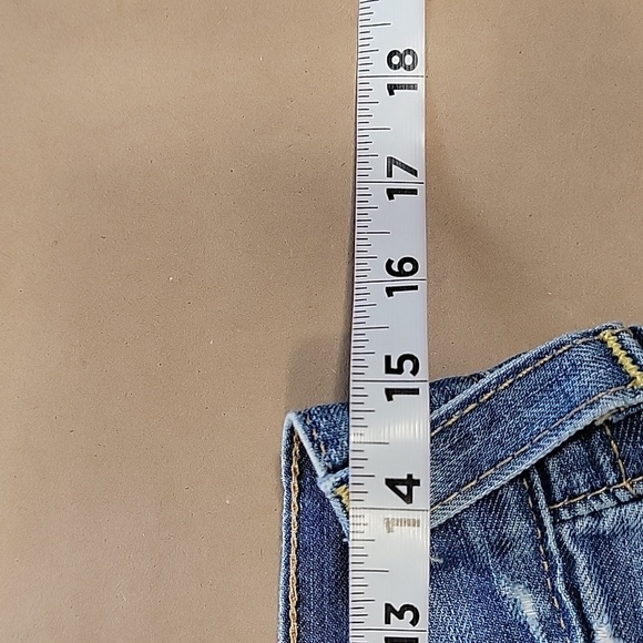 True Religion Size 25 Blue Jordan Y2K Flap Pocket Distressed/Destroyed Jeans - Picture 8 of 15